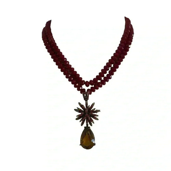 High End Short Beaded Double String Necklace - Picture 7 of 7
